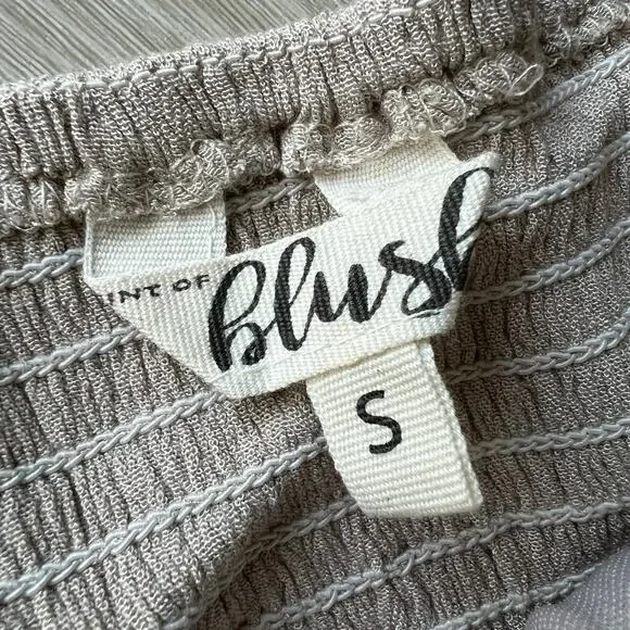 Hint Of Blush Dress Small Crochet Top Boho Tan Flaws - Picture 2 of 12